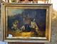 Large Antique Original Oil, Dogs After The Hunt, Signed, Dated 1813, Framed