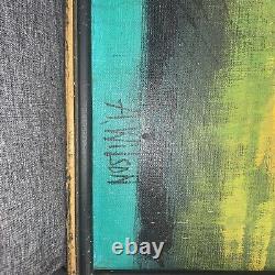 Large Antique Original Signed A Wilson Oil Painting 37x37 Framed Mid Century Art