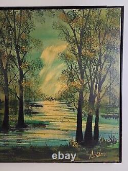 Large Antique Original Signed A Wilson Oil Painting 37x37 Framed Mid Century Art