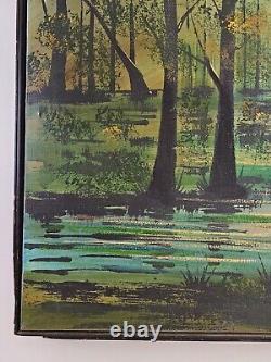 Large Antique Original Signed A Wilson Oil Painting 37x37 Framed Mid Century Art