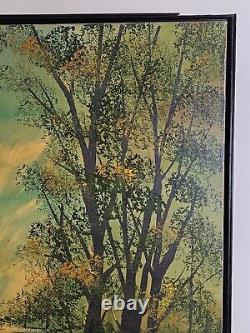 Large Antique Original Signed A Wilson Oil Painting 37x37 Framed Mid Century Art