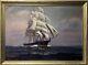 Large Antique T. Bailey Oil Painting On Canvas, Seascape California Clipper