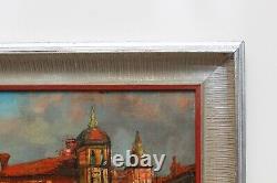 Large Antique oil painting on canvas, Venice, Italy, Artist Gini, framed