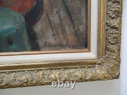 Large Ejnar Hansen Oil Painting Still Life Floral Flowers Antique American Rare