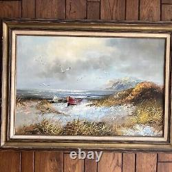 Large Original Oil On Canvas Seascape Painting by the Artist Engel Signed 36x24