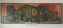 Large Patrick Ryan Antique Modern Abstract Cubist Oil Painting Vintage Cubism 57