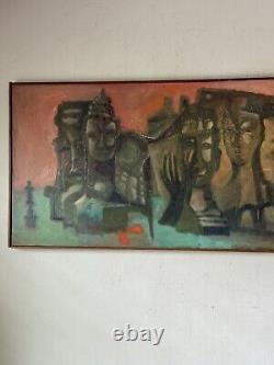 Large Patrick Ryan Antique Modern Abstract Cubist Oil Painting Vintage Cubism 57