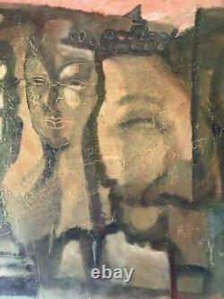 Large Patrick Ryan Antique Modern Abstract Cubist Oil Painting Vintage Cubism 57