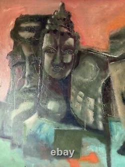 Large Patrick Ryan Antique Modern Abstract Cubist Oil Painting Vintage Cubism 57