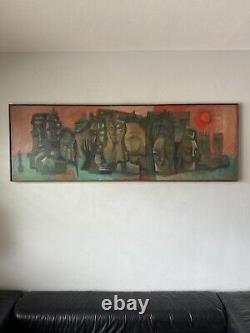 Large Patrick Ryan Antique Modern Abstract Cubist Oil Painting Vintage Cubism 57