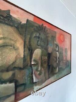 Large Patrick Ryan Antique Modern Abstract Cubist Oil Painting Vintage Cubism 57