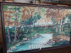 Large Vintage Oil painting signed L Myers 33+53