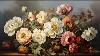 Large Vintage Peonies Rustic Moody Oil Painting Floral Art Screensaver For Tv