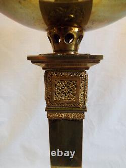 Large antique 1901 Veritas oil lamp converted to electricity