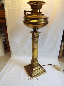 Large antique 1901 Veritas oil lamp converted to electricity