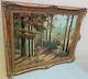 Large Antique Framed Oil Painting Signed Beny France Nature Forest