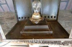 Large early antique street light outdoor yard tin oil lamp electrified