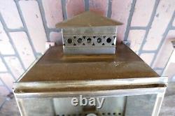 Large early antique street light outdoor yard tin oil lamp electrified