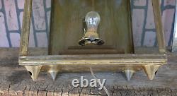 Large early antique street light outdoor yard tin oil lamp electrified