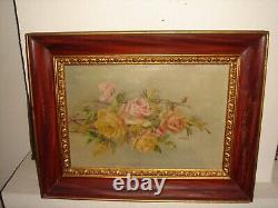 Large old oil painting, Beautiful roses, signed B. Zambaldi. Is antique