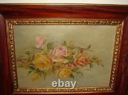 Large old oil painting, Beautiful roses, signed B. Zambaldi. Is antique