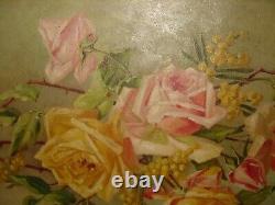 Large old oil painting, Beautiful roses, signed B. Zambaldi. Is antique