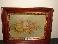 Large old oil painting, Beautiful roses, signed B. Zambaldi. Is antique