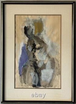 Leon Bukzin Antique Modern Abstract Woman Expressionist Oil Painting Old Vintage