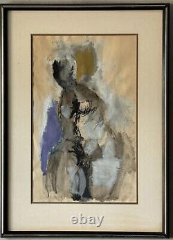 Leon Bukzin Antique Modern Abstract Woman Expressionist Oil Painting Old Vintage