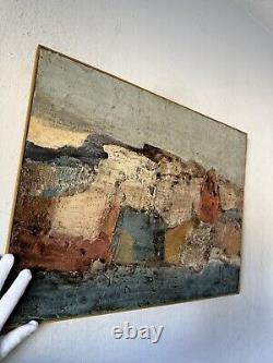 Louis Siegriest Antique Modern Abstract Oil Painting Old Vintage Landscape 1961