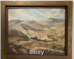 Marguerite Hardeman MID Century California Landscape Antique Oil Painting