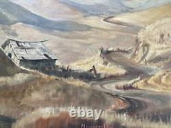 Marguerite Hardeman MID Century California Landscape Antique Oil Painting