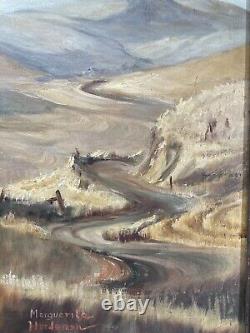 Marguerite Hardeman MID Century California Landscape Antique Oil Painting