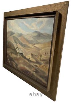 Marguerite Hardeman MID Century California Landscape Antique Oil Painting