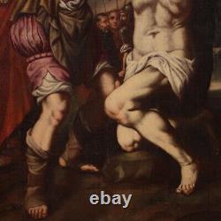 Martyrdom Saint Bartholomew antique oil painting canvas religious artwork 600
