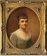 Matthew Henry Wilson Antique 19th C Woman Portrait Oil Painting Old Realism 1886