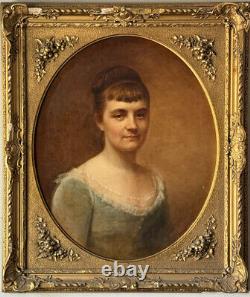 Matthew Henry Wilson Antique 19th C Woman Portrait Oil Painting Old Realism 1886