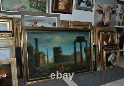 Monumental Antique Allegorical Masterpiece Oil On Canvas