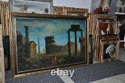 Monumental Antique Allegorical Masterpiece Oil On Canvas