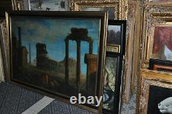 Monumental Antique Allegorical Masterpiece Oil On Canvas