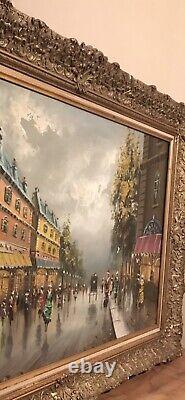 Moulin Rouge Signed Oil Painting Antique