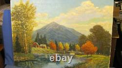 Mt. Kearsarge Antique/Vintage Oil Painting Sunapee, NH Area by HH Howe
