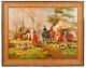 Mural, Oil Painting, Jack Levine, Signed, Hunt Scene, Carved, Vintage / Antique