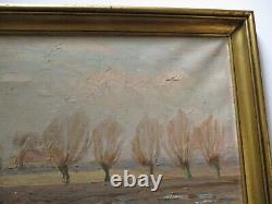 Niels Lindberg Vintage Antique Oil Painting Impressionist Landscape Sunset Large