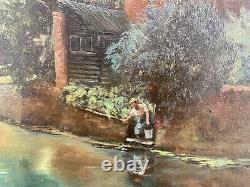 Oil Painting Yeend King (1855-1924) Landscape Antique Old Large English Flower