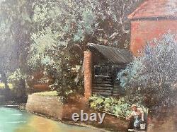 Oil Painting Yeend King (1855-1924) Landscape Antique Old Large English Flower