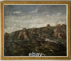 Old Antique Dutch Landscape Impressionist Oil Painting Europe Plein Air Mystery