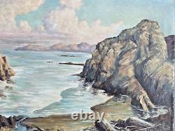 Old Antique Oil Painting California Plein Air Beach Listed Art Mf Carlstedt