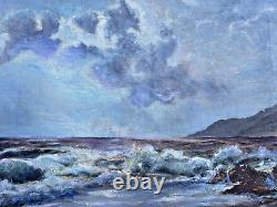 Old Antique Oil Painting California Plein Air Beach Listed Margaret Carlstedt