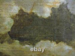 Old Antique Oil Painting Nautical English Ships HMS Terror & Erebus H. M. S. Boats